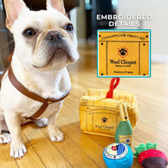 Haute Diggity Dog Woof Clicquot Pawty squeaker close-up enhancing endless fetch and tug games.