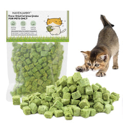 HavenJanny 120g cat grass treats pack promoting hairball control and tasty reward for indoor cats