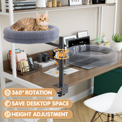 HavenlyYouth cat desk bed enlarged sleeping area invites lounging and safe jumps.
