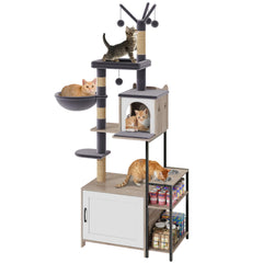 HavenlyYouth cat tree with multi-level perches for lounging and safe climbing.