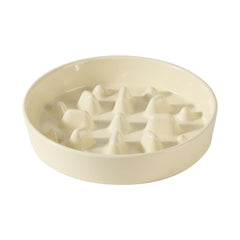 Havniva ceramic 1.6 cup dog bowl slow feeder with ridges for mindful meals.
