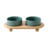 Havniva ceramic elevated cat bowl with stand front view for comfortable meals.