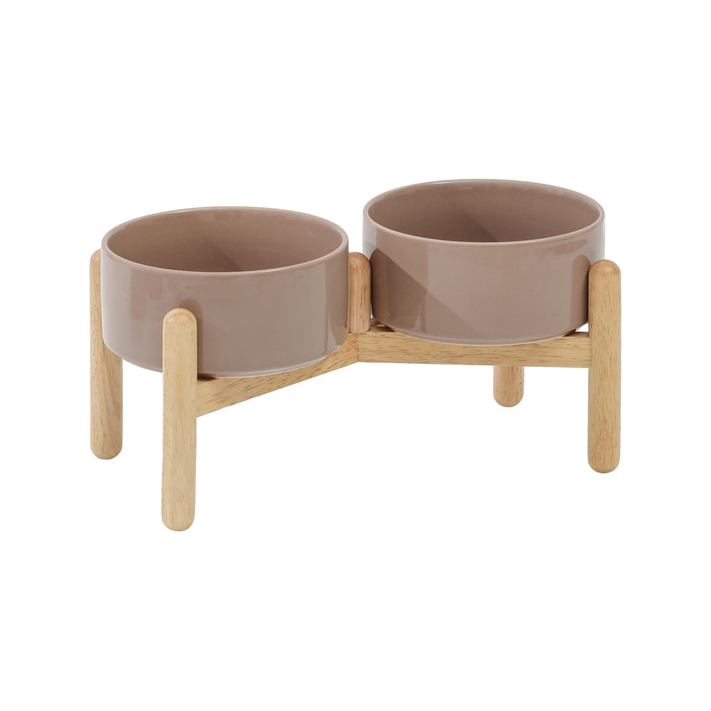 Havniva ceramic raised dog bowl with stand helps small dogs eat comfortably.