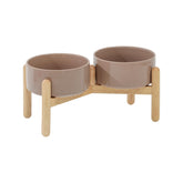 Havniva ceramic raised dog bowl with stand helps small dogs eat comfortably.