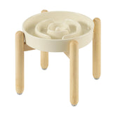 Havniva ceramic raised slow-feeder bowl 7.3in for mindful eating and better posture.