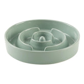 Havniva ceramic slow feeder bowl front view enhances mealtime with puzzle ridges