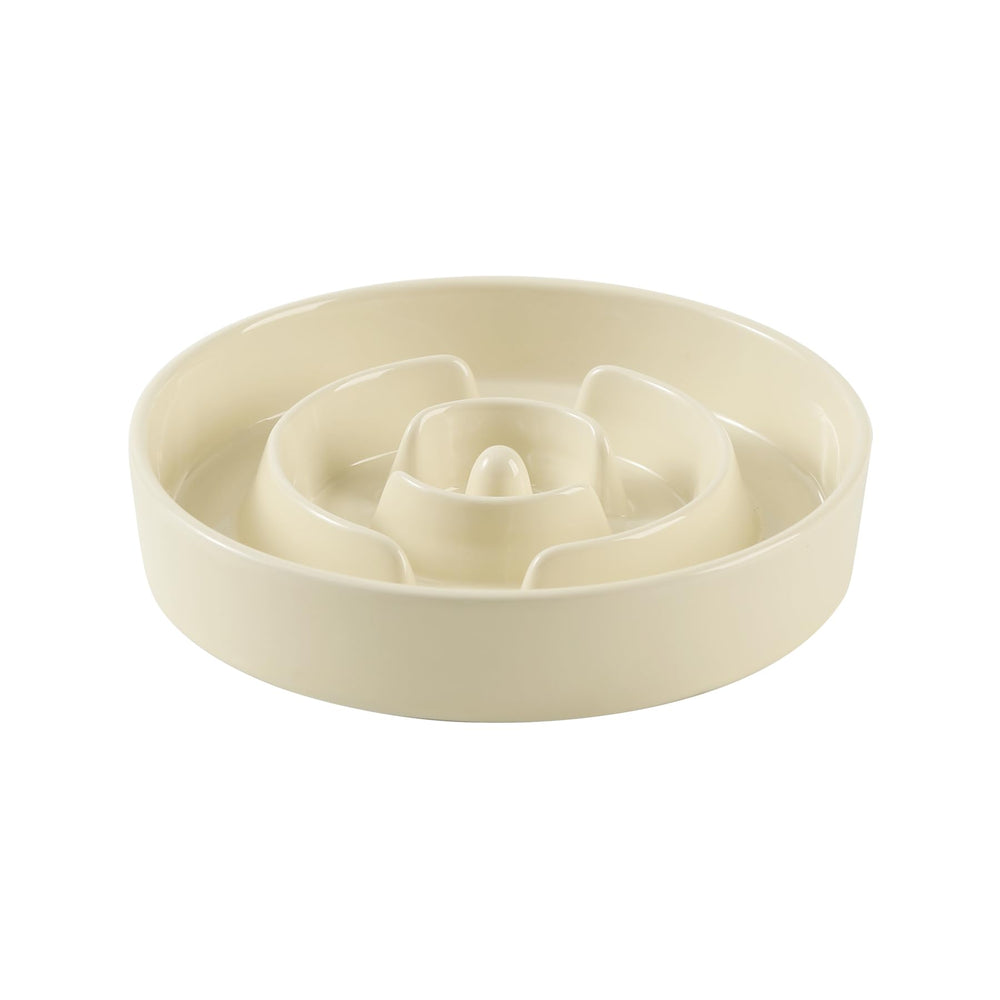 Havniva Ceramic Slow Feeder Bowl side view promotes paced eating for dogs.
