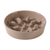 Havniva ceramic slow feeder dog bowl close-up shows meal-lengthening ridges to slow eating.