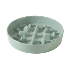 Havniva ceramic slow feeder dog bowl front view promotes paced meals