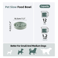 Havniva Ceramic Slow Feeder Bowl side view shows anti-slip base to reduce spills