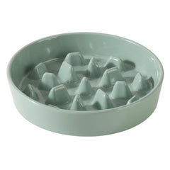 Havniva ceramic slow-feeder dog bowl with ridges to slow eating.