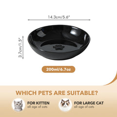 Havniva whisker-friendly bowls show 5.7 inch diameter for versatile dry or wet food.