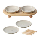 Havniva raised ceramic cat dishes with stand for comfortable multi-dish feeding.
