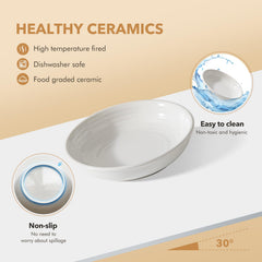 Havniva wide shallow bowl improves whisker clearance and reduces face contact.