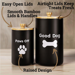 HB Design Co dog treat container 7x4 inch ideal for smaller treats.