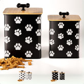 HB Design Co dog treat container front view shows two airtight jars for easy access