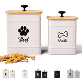 HB Design Co dog treat container set on counter showing 8x6 size for easy access.