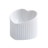 HCHLQLZ white ceramic raised bowls with tilted design for comfortable feeding.