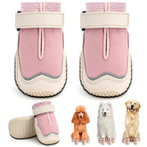 Hcpet dog boots pink side view shows durable design for outdoor wear.