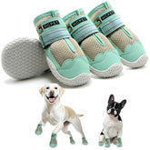 Hcpet dog shoes green side view showing anti-slip outsole for confident outdoor adventures.