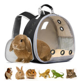 Hcupet Bunny Carrier front view with transparent window for calm outdoor viewing.