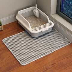 HCY&WLD cat litter mat with concealed double structure captures litter to keep floors cleaner.