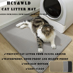 HCY&WLD cat litter mat large-diameter grid traps scattered litter effectively