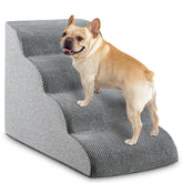 HCYLHXQ 4-step dog stairs front view showing stable design for easy bed access