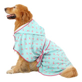 HDE dog bathrobe with hood absorbs water quickly for a dry, cozy post-bath cuddle.