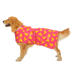 HDE Dog Bathrobe size chart helps pick correct S-XXL fit.