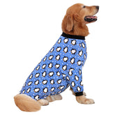 HDE dog pajamas penguin polka dots visual on a dog model minimize furniture hair transfer
