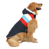 HDE dog puffer jacket front view highlights warm quilted design for winter walks