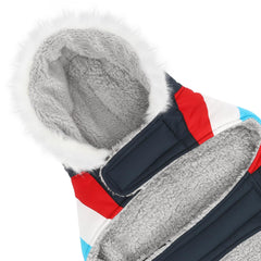 HDE dog puffer jacket quilted chevron design for stylish cold weather wear