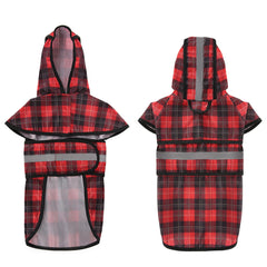 HDE dog raincoat belly strap adjustable for secure, comfortable fit.