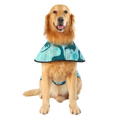HDE Dog Raincoat Dinosaurs reflective strip close-up for better night visibility.