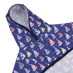 HDE raincoat features harness opening for easy leash attachment without removing coat