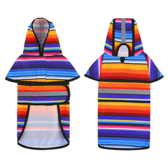HDE Baja Stripes raincoat features harness opening for leash access