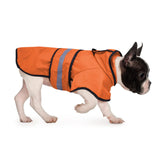HDE dog raincoat hooded jacket with reflective trim for safer night walks.