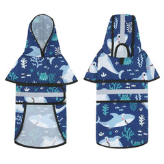 HDE dog raincoat jacket harness opening allows leash attachment without removing coat