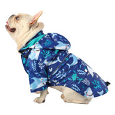 HDE dog raincoat poncho full shot showcases double-layer protection for rainy walks.