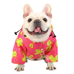 HDE dog raincoat poncho with harness hole for secure leash use