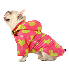 HDE dog raincoat poncho pink removable hood for rainy walks