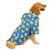 HDE dog raincoat poncho blue with removable hood for adjustable protection.