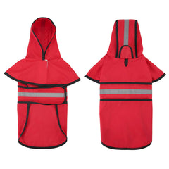 HDE dog raincoat reflective strip boosts visibility during evening walks