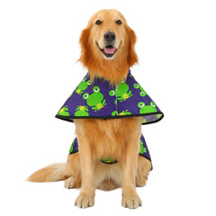 HDE frog pattern raincoat shows reflective strip for visibility in low light