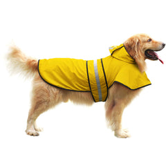 HDE dog raincoat reflective strips increase visibility at night