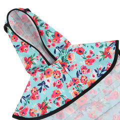 HDE dog raincoat turquoise belly strap adjustment for secure fit