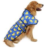 HDE dog raincoat shows water-resistant fabric for dry walks in light rain.