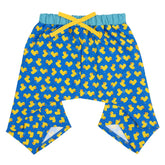 HDE dog swim trunks show waistband adjustable for secure fit during beach play.