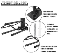 HDYEGY saddle rack holds wide English and Western saddles securely on a sturdy steel frame.